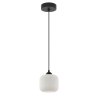 Lampa wisząca RIFFLE, sufitowa, szklany biały walec w stylu glamour, nad stół i wyspę, 1xE27