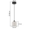Lampa wisząca RIFFLE, sufitowa, szklany biały walec w stylu glamour, nad stół i wyspę, 1xE27