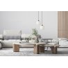 Lampa wisząca RIFFLE, sufitowa, szklany biały walec w stylu glamour, nad stół i wyspę, 1xE27