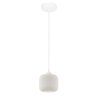 Lampa wisząca żyrandol RIFFLE, biały szklany klosz w kształcie walca, biała konstrukcja, 15cm średnicy