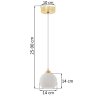 Lampa sufitowa żyrandol RIFFLE, biała ryflowana kula ze złotymi dodatkami w stylu glamour, 14cm