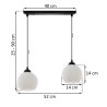 Lampa sufitowa wisząca RIFFLE, biała ryflowana kula 14cm, styl glamour, do salonu, kuchni, łazienki