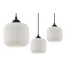 Lampa wisząca żyrandol czarny pająk RIFFLE, dwa białe szklane walce w stylu glamour, do kuchni i salonu