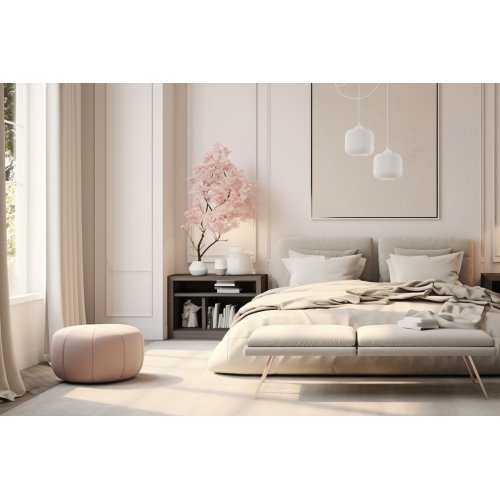 Lampa wisząca pająk RIFFLE, sufitowa, podwójna, biała konstrukcja, szklane kule, do kuchni i jadalni