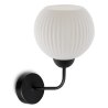 Lampa ścienna kinkiet RIFFLE, biała szklana kula w stylu glamour, do sypialni, salonu, przedpokoju
