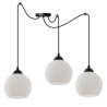Lampa sufitowa wisząca RIFFLE, biała kula, czarna konstrukcja typu pająk w stylu loft, do 200cm długości