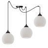Lampa sufitowa wisząca RIFFLE, biała kula, czarna konstrukcja typu pająk w stylu loft, do 200cm długości