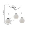 Lampa sufitowa wisząca RIFFLE, biała kula, czarna konstrukcja typu pająk w stylu loft, do 200cm długości