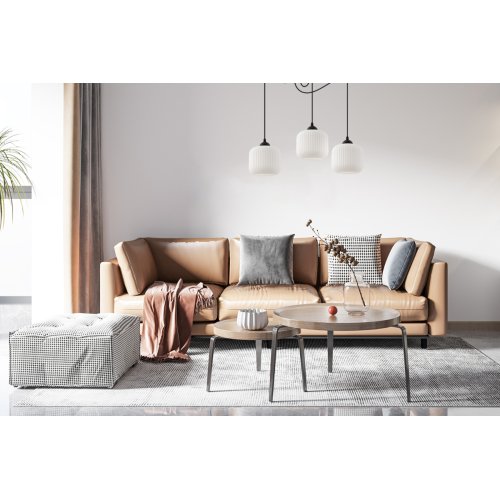 Lampa wisząca żyrandol RIFFLE, potrójny pająk w stylu loft z białymi kloszami ze szkła, nad stół i wyspę