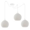 Lampa sufitowa żyrandol RIFFLE, potrójna, trzy białe kule w stylu nowoczesnym, do kuchni i salonu