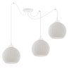 Lampa sufitowa żyrandol RIFFLE, potrójna, trzy białe kule w stylu nowoczesnym, do kuchni i salonu
