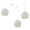 Lampa sufitowa żyrandol RIFFLE, potrójna, trzy białe kule w stylu nowoczesnym, do kuchni i salonu