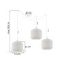 Lampa wisząca RIFFLE, sufitowa, biały klosz walec o ryflowanej strukturze, pająk do jadalni, salonu, kuchni