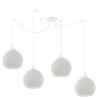 Lampa sufitowa żyrandol typu pająk RIFFLE, kolor biały, szklane kuliste klosze, 14cm średnicy