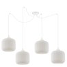 Lampa wisząca typu pająk RIFFLE, sufitowa, cztery szklane klosze w kształcie walca, styl loft