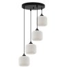 Lampa wisząca żyrandol RIFFLE, czarna konstrukcja, 4 źródła światła, szklane ryflowane walce, E27