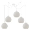 Lampa sufitowa żyrandol RIFFLE, kolor biały, szklane kule glamour, do jadalni, salonu, pokoju