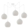 Lampa sufitowa żyrandol RIFFLE, kolor biały, szklane kule glamour, do jadalni, salonu, pokoju