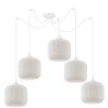 Lampa wisząca RIFFLE, sufitowa, biały pająk w stylu loft, szklany walec, do salonu, jadalni, sypialni