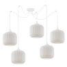 Lampa wisząca RIFFLE, sufitowa, biały pająk w stylu loft, szklany walec, do salonu, jadalni, sypialni