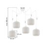 Lampa wisząca RIFFLE, sufitowa, biały pająk w stylu loft, szklany walec, do salonu, jadalni, sypialni