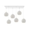Lampa sufitowa wisząca RIFFLE, kolor biały, szklane ryflowane kule w stylu nowoczesnym, E27