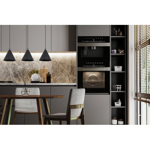 Lampa sufitowa wisząca SOHO, czarny potrójny żyrandol z kloszami w kształcie stożków, styl loft