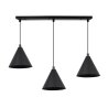 Lampa sufitowa wisząca SOHO, czarny potrójny żyrandol z kloszami w kształcie stożków, styl loft