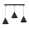 Lampa sufitowa wisząca SOHO, czarny potrójny żyrandol z kloszami w kształcie stożków, styl loft