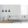 Lampa sufitowa wisząca SOHO, czarny potrójny żyrandol z kloszami w kształcie stożków, styl loft