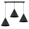 Lampa wisząca żyrandol SOHO, czarna konstrukcja, trzy metalowe stożki w stylu nowoczesnym, E27