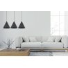 Lampa wisząca żyrandol SOHO, czarna konstrukcja, trzy metalowe stożki w stylu nowoczesnym, E27