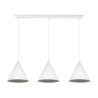 Lampa sufitowa wisząca SOHO, potrójna, białe klosze w kształcie stożków, styl loft, gwint E14