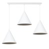 Lampa wisząca sufitowa SOHO, styl nowoczesny, trzy metalowe stożki na białej listwie, E27