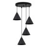 Lampa sufitowa wisząca SOHO, czarny żyrandol w stylu loft, klosze stożki, nad stół i wyspę, E14
