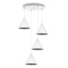 Lampa wisząca żyrandol biały SOHO, stożkowe klosze loft, do kuchni, jadalni, salonu, 4 źródła