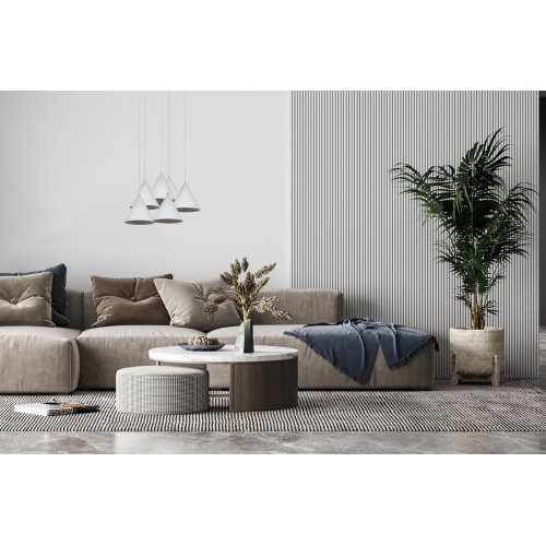 Lampa wisząca żyrandol loft SOHO, biała listwa z sześcioma kloszami w kształcie stożków