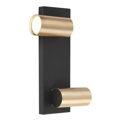 Lampa ścienna typu kinkiet GENESIS, podwójny, czarny ze złotymi dodatkami, glamour, do przedpokoju, sypialni