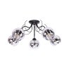 Klasyczna czarna lampa sufitowa z nowoczesnymi chromowanymi kloszami Klasyczna czarna lampa sufitowa z nowoczesnymi chromowanymi kloszami