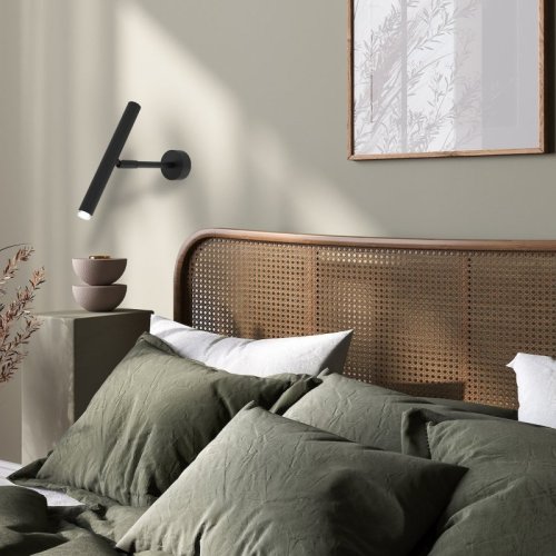 Kinkiet ścienny sufitowy LED z regulacją MONZA, czarny reflektor w stylu nowoczesnym, do sypialni, biura, salonu