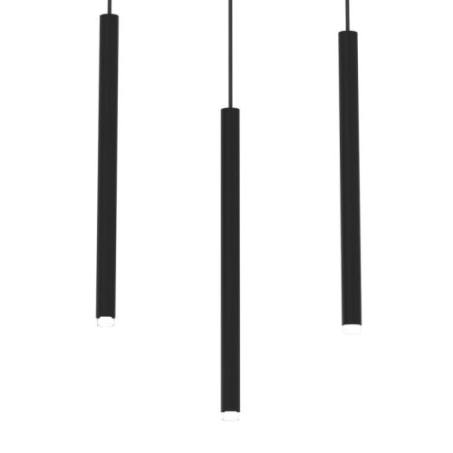 Lampa LED wisząca sufitowa czarny żyrandol MONZA, potrójna listwa G9 do nowoczesnej kuchni i salonu