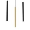 Lampa LED wisząca sufitowa żyrandol MONZA BRASS, potrójna czarno-złota listwa do kuchni i salonu glamour