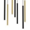 Lampa LED wisząca sufitowa żyrandol MONZA BRASS, czarno-złote tuby nad stół i wyspę, styl loft, 7 źródeł