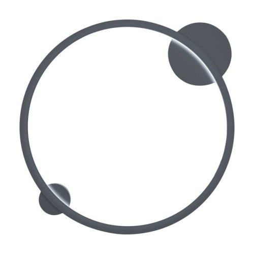 Lampa LED sufitowa plafon typu ring SATURNO, czarna nowoczesna konstrukcja o podwyższonej odporności na wilgoć