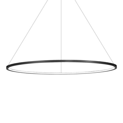 Lampa wisząca LED sufitowa żyrandol SATURNO, czarny ring do dużego salonu, kuchni, łazienki, IP44