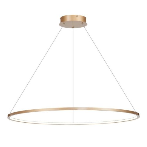 Lampa wisząca LED sufitowa SATURNO, złoty żyrandol do kuchni i łazienki, duży ring glamour, 57W