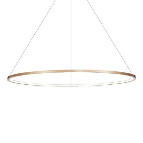 Lampa wisząca LED sufitowa SATURNO, złoty żyrandol do kuchni i łazienki, duży ring glamour, 57W