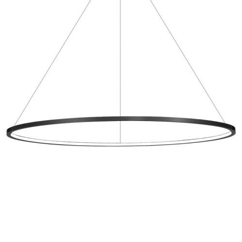 Lampa wisząca sufitowa żyrandol SATURNO, czarny ring ze zintegrowanym LED, do dużego salonu, łazienki