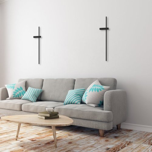 Kinkiet ścienny LED lampa ścienna VISION, wbudowany włącznik, kolor czarny, do salonu, przedpokoju