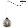 Lampa wisząca sufitowa RIFFLE, pająk w stylu loft nowoczesnym, grafitowa szklana kula, E27